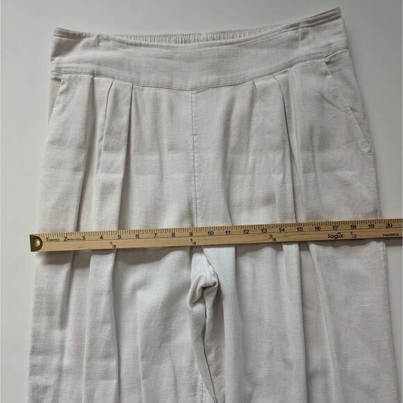 Abercrombie & Fitch White Linen Blend Pull On Pleated Pants - Picture 7 of 12